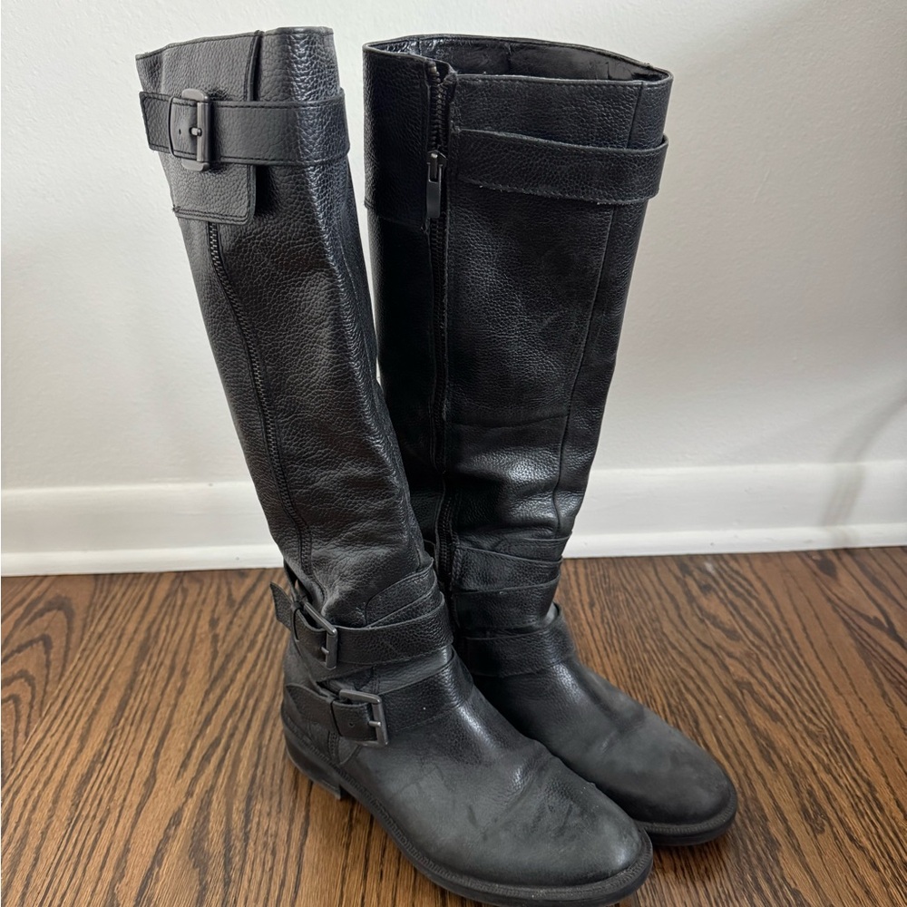 Enzo Angiolini Easaylem Black Knee-High Women's Riding Boots by